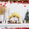 Christmas Wooden Nativity Manger Wood Nativity Scene with Roof Star 9.8 x 9.4 Inch for Inside 6 Inch Scale Holy Family Wooden Nativity Stable Creche Backdrop for Indoor Home Tabletop Decor